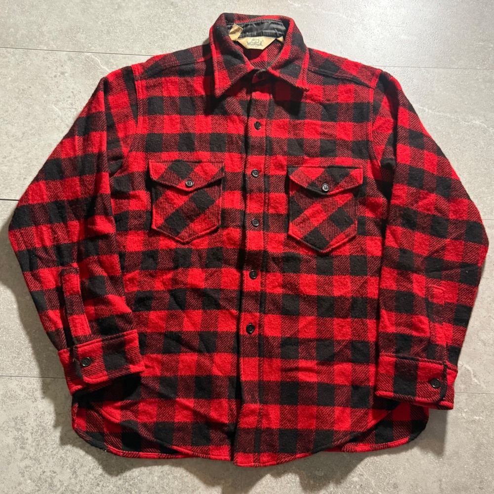 Vintage Woolrich Buffalo Plaid Wool Flannel Shirt Size L